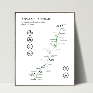 hiking trail map-hiking map-gift for hiker