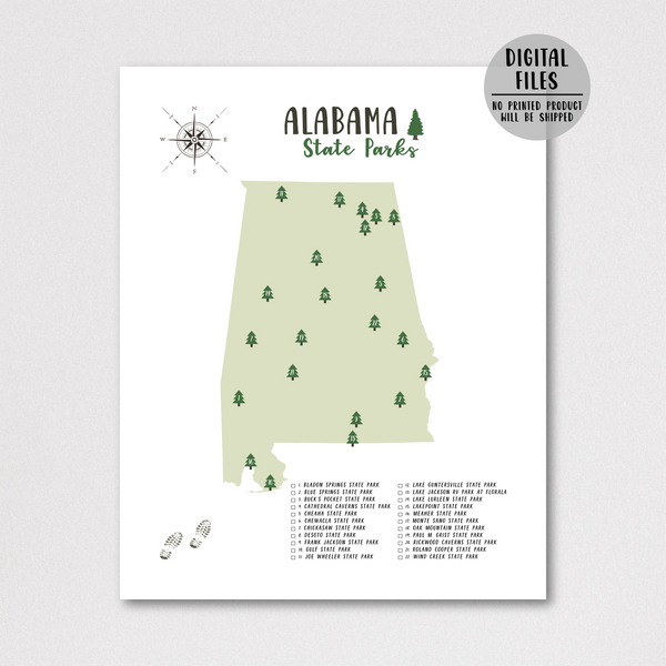 alabama state parks map-gift for traveler