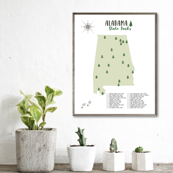 alabama state parks map-adventure print