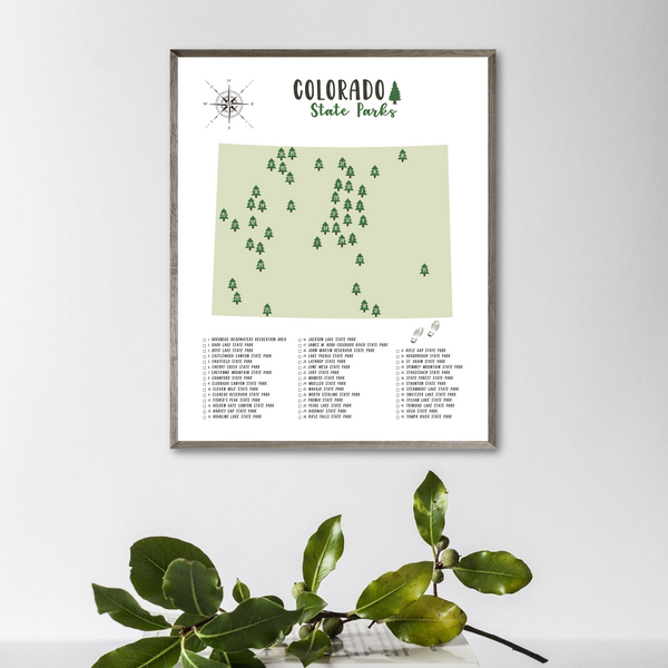 Colorado State Parks Map-Adventure Print