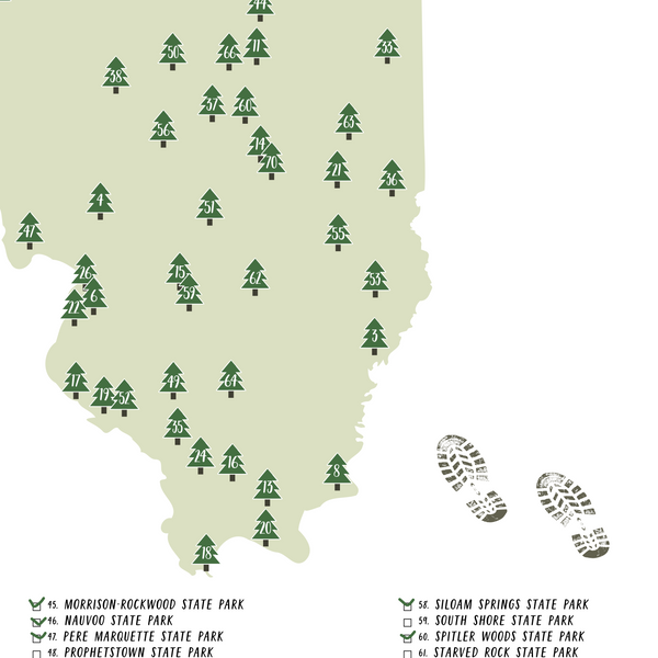 illinois state parks map and checklist