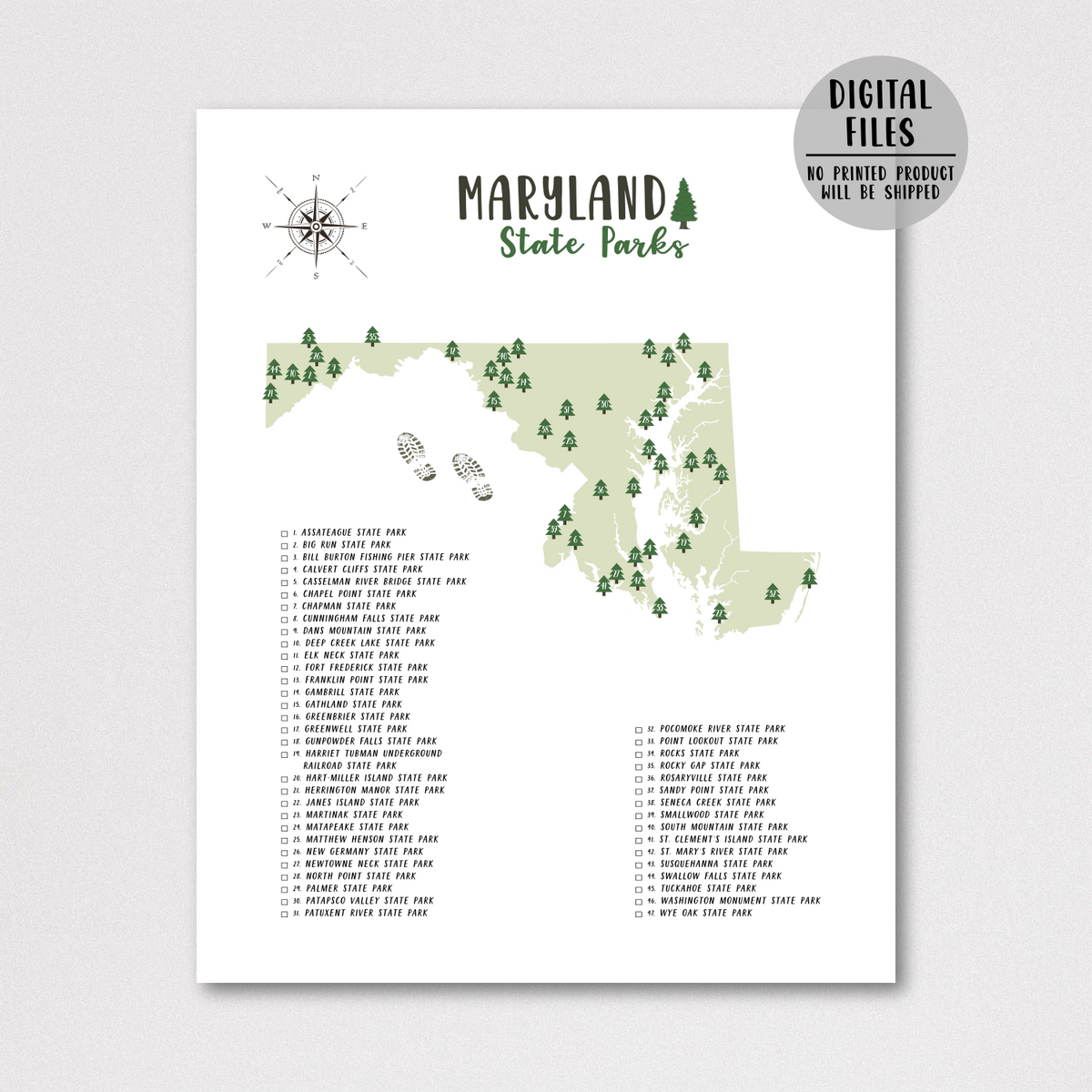 maryland-state-parks-map-maryland-map-gift-for-traveler-nomadic-spices for Free Printable Map Of Maryland Maryland State Parks Map | Maryland Map | Gift For Traveler – Nomadic Spices for Free Printable Map Of Maryland