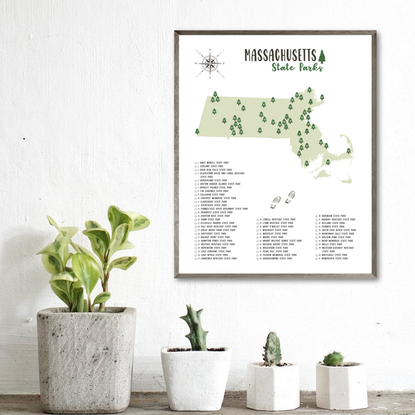 massachusetts state parks map poster-hiking gift ideas