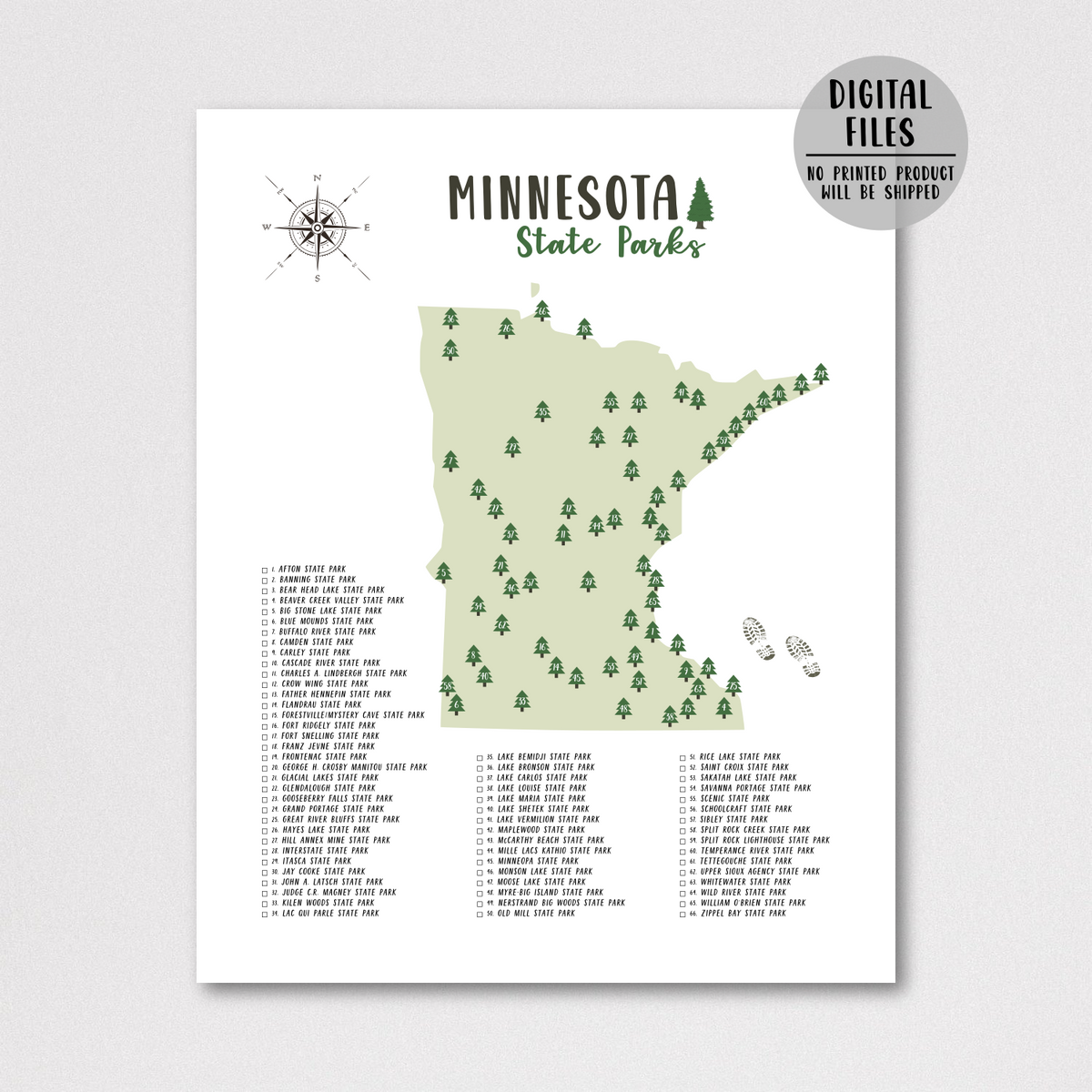 Minnesota State Parks Map | Minnesota Map | Gift For Traveler – Nomadic Spices minnesota-state-parks-map-minnesota-map-gift-for-traveler-nomadic-spices