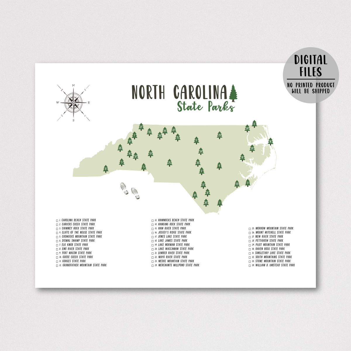 North Carolina State Parks Map 