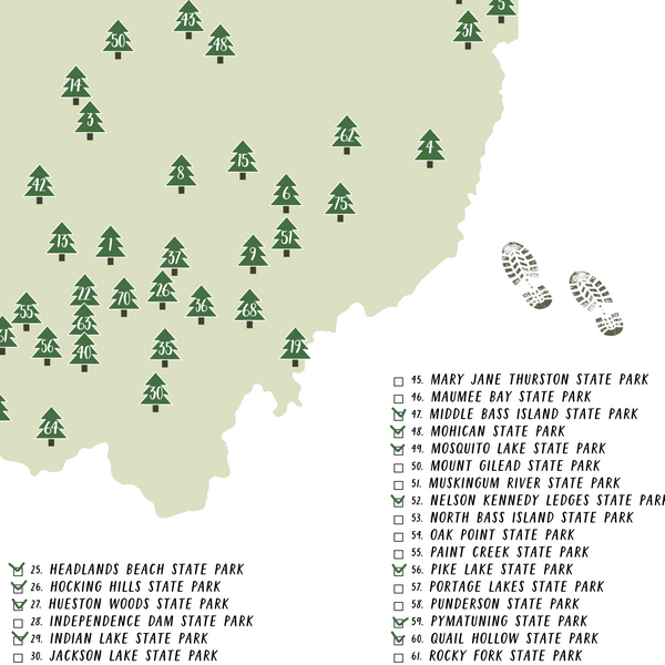 ohio state parks map-ohio state parks checklist