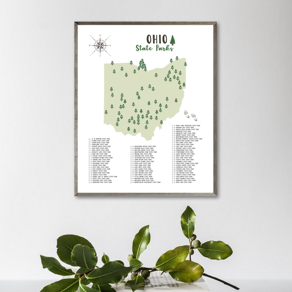 ohio state parks map print-adventure gift