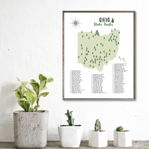 ohio state parks map print-travel gift ideas