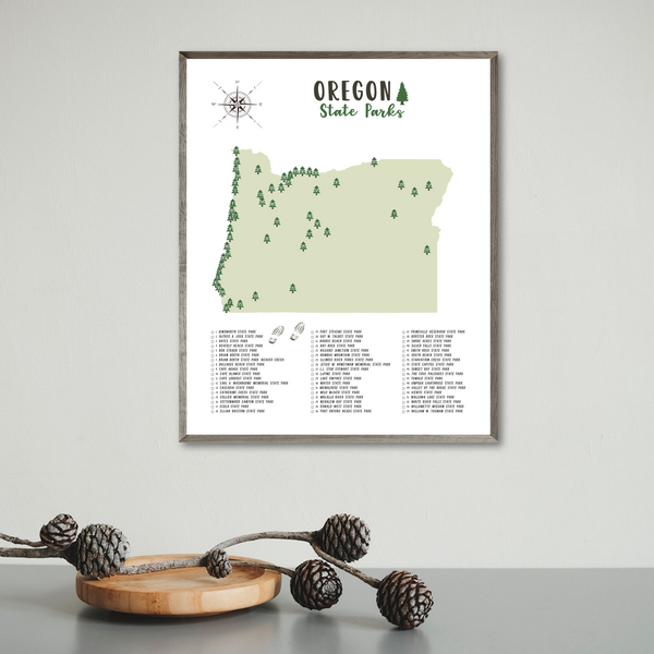 oregon state parks map poster-travel gift ideas