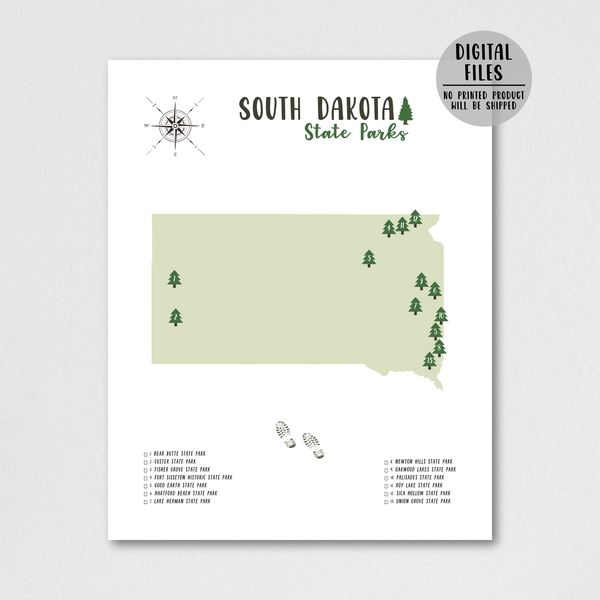 south dakota state parks map poster-gift for traveler