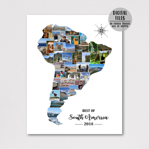travel photo collage-map collage-personalized gift for traveler