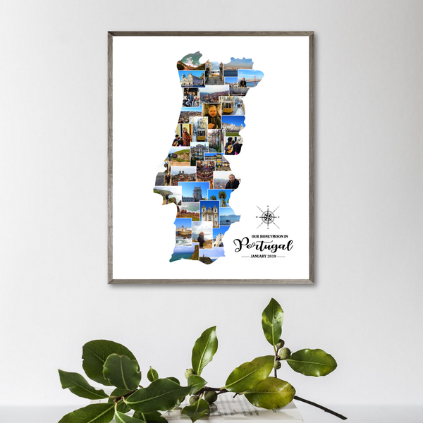 personalized photo collage-travel collage-map photo collage
