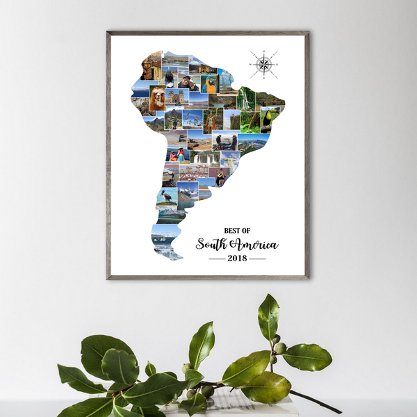 travel collage-map photo collage-south america photo collage