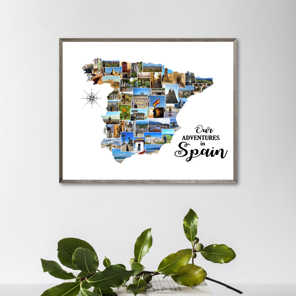 custom collage-personalized photo collage-travel collage-map collage