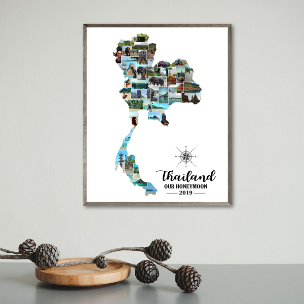 honeymoon photo collage-travel photo collage-personalized gift for him
