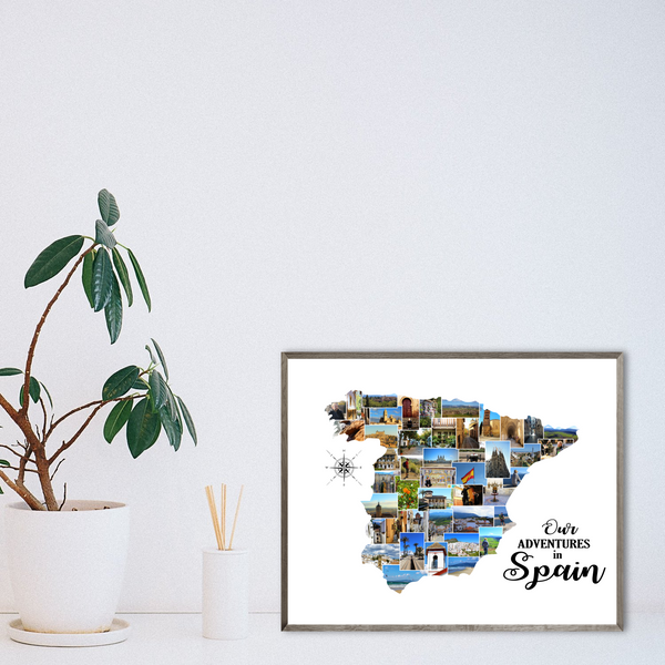 custom photo collage-travel map collage-adventure gift