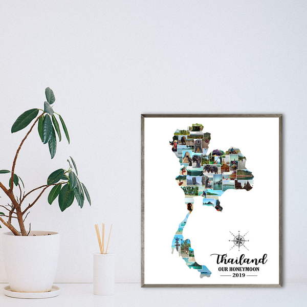 custom photo collage-travel map collage-custom collage