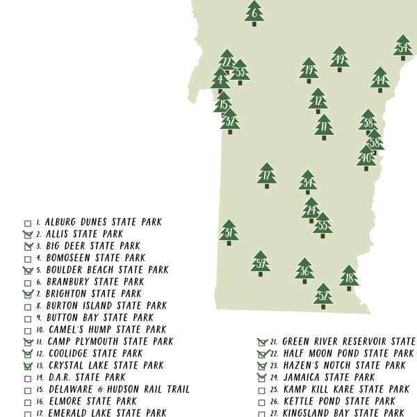 vermont state parks map-vermont state parks checklist