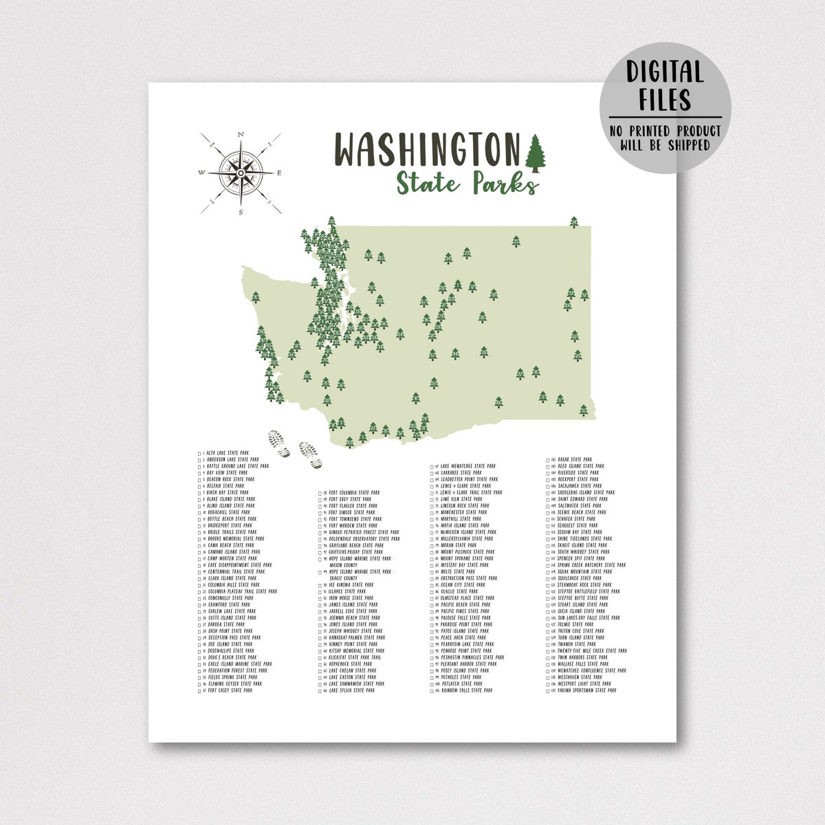 washington-state-parks-map-washington-map-print-gift-for-traveler-nomadic-spices for Free Printable Map Of Washington State Washington State Parks Map | Washington Map Print | Gift For Traveler – Nomadic Spices for Free Printable Map Of Washington State