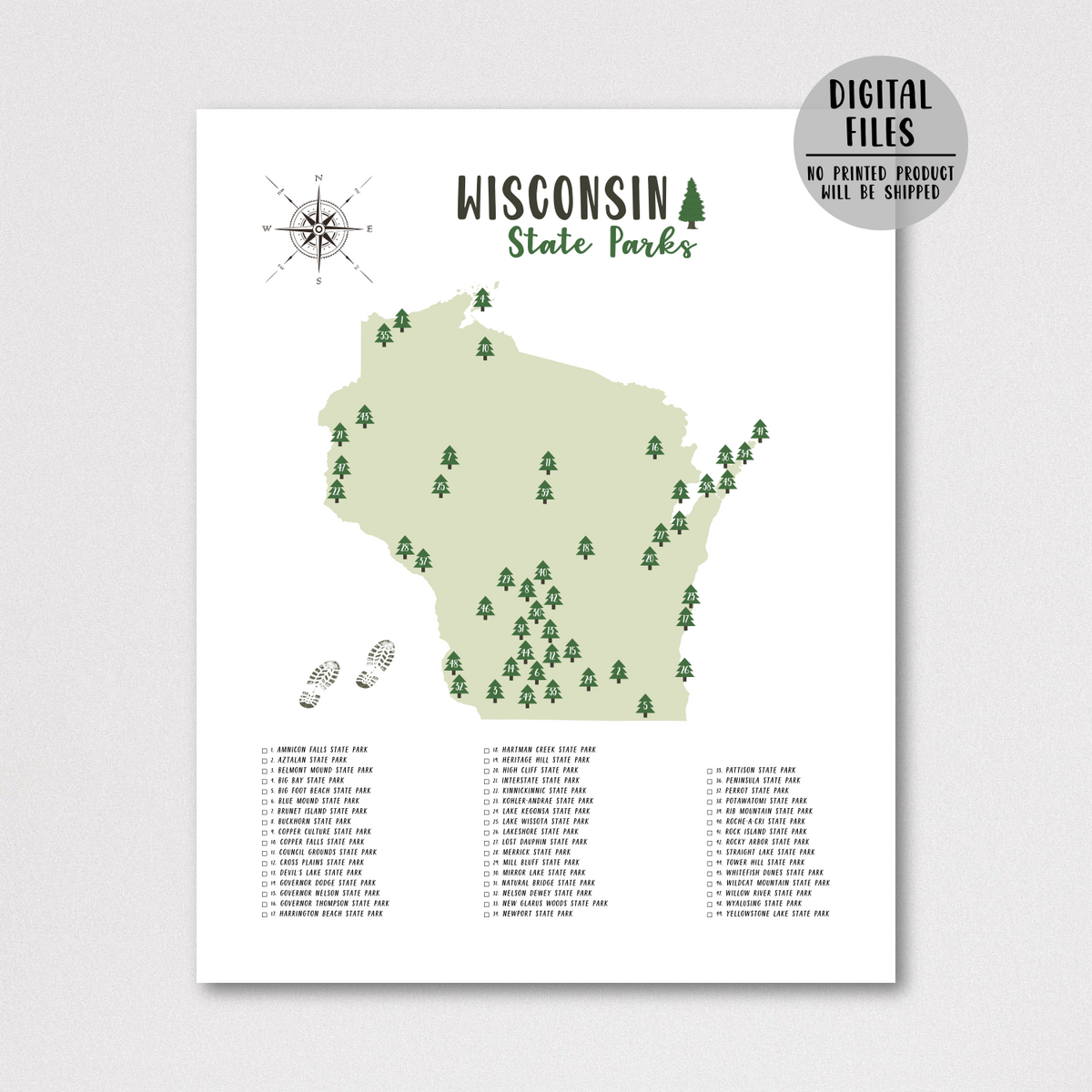 Wisconsin State Parks Map | Wisconsin Map Print | Gift For Traveler – Nomadic Spices wisconsin-state-parks-map-wisconsin-map-print-gift-for-traveler-nomadic-spices