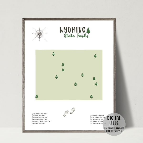 wyoming state parks map-adventure map-hiking gift ideas