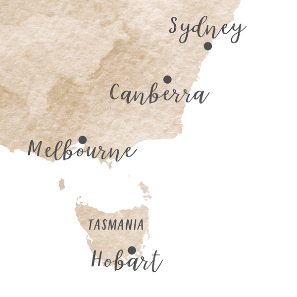 Australia Map | Watercolor Map | Digital Print