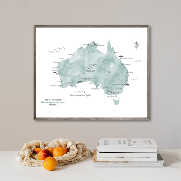 Personalized Travel Map | Australia Travel Map | VanTrip Map