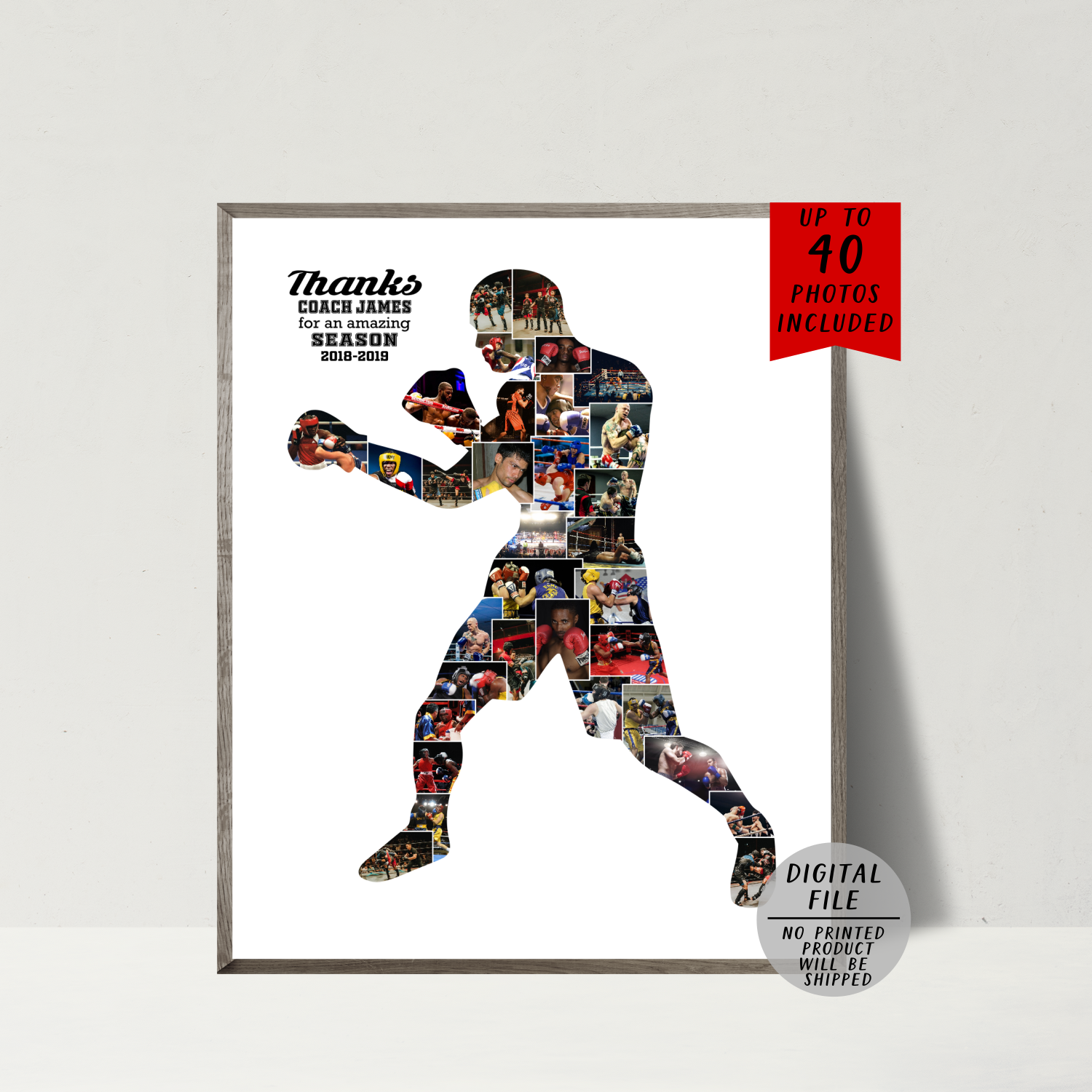 boxing photo collage-boxer pictures collage-boxing coach gift ideas