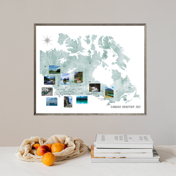 Personalize Canada Travel Map - Your Trip Map - My Travel Map - Gift For Adventurer - Canada Road Trip Map
