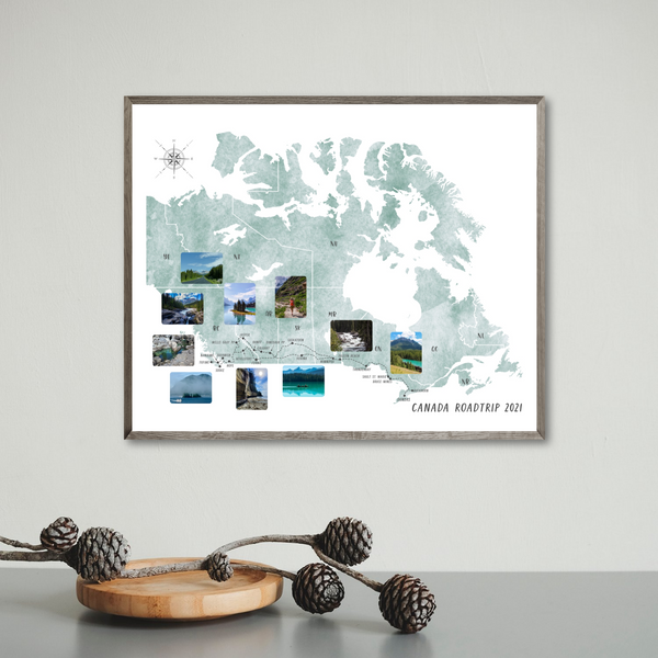 Personalize Canada Travel Map - Your Trip Map - My Travel Map - Adventure Gift Ideas