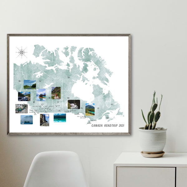 Canada Travel Map - Personalized Travel Map - Gift For Traveler