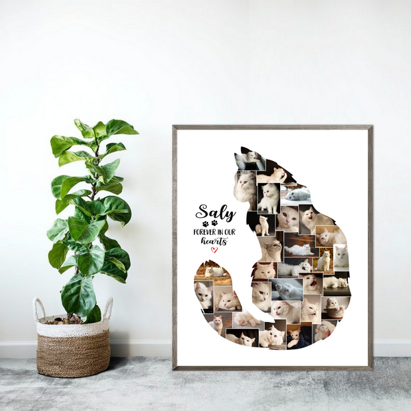 Cat Photo Collage | Pet Memorial Collage | Personalized Your Cat Collage