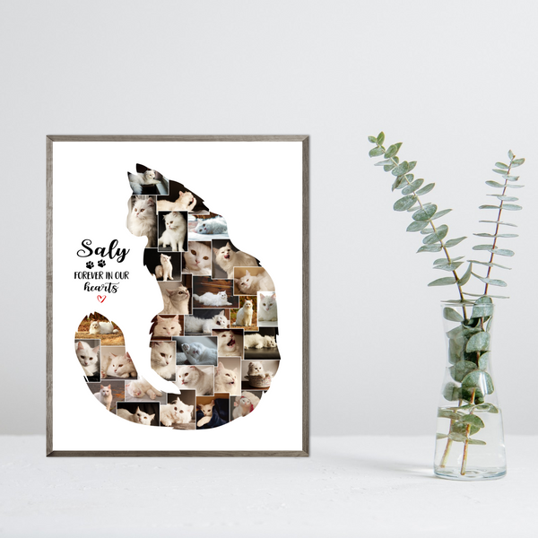 Cat Photo Collage | Pet Memorial Collage | Personalized Your Cat Collage