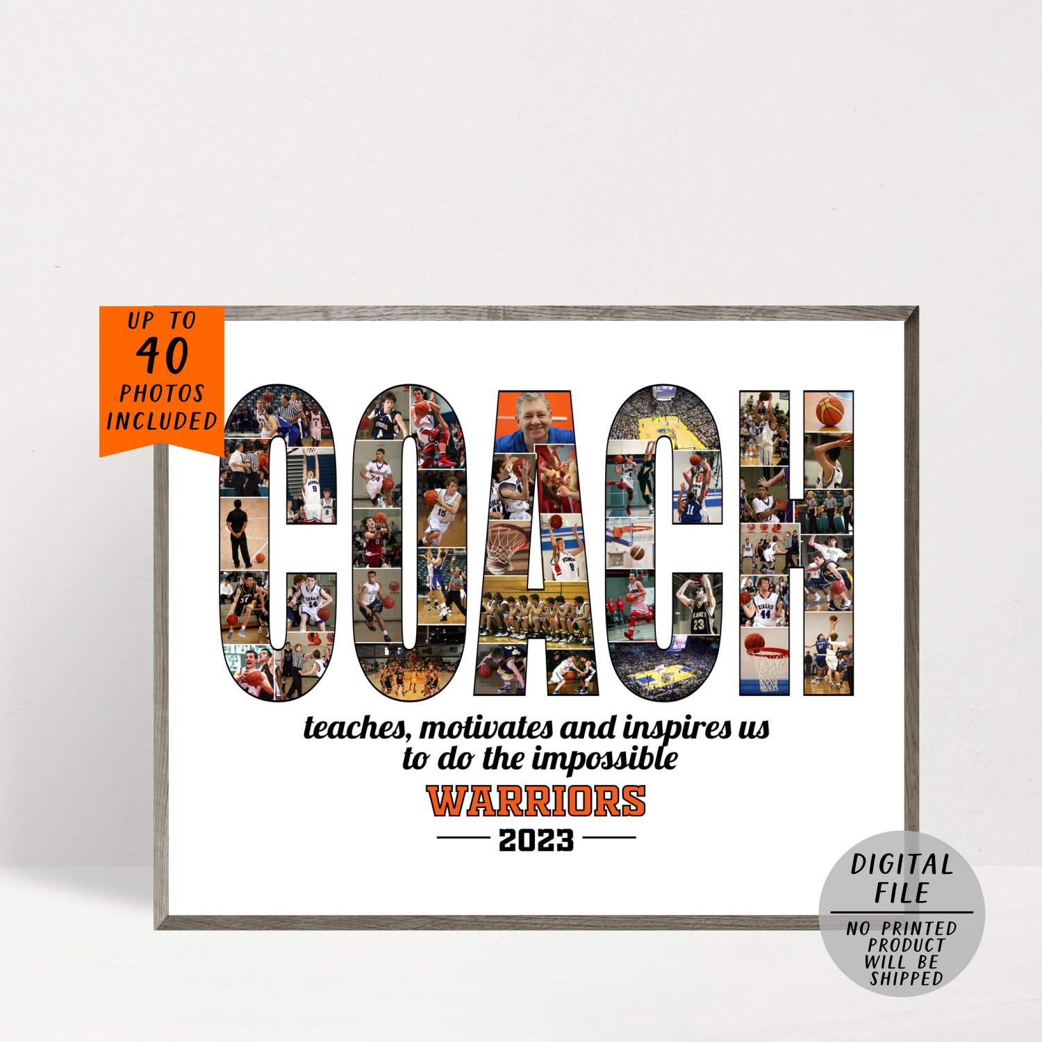 personalized gift for coach-sport coach photo collage personalized with your pictures