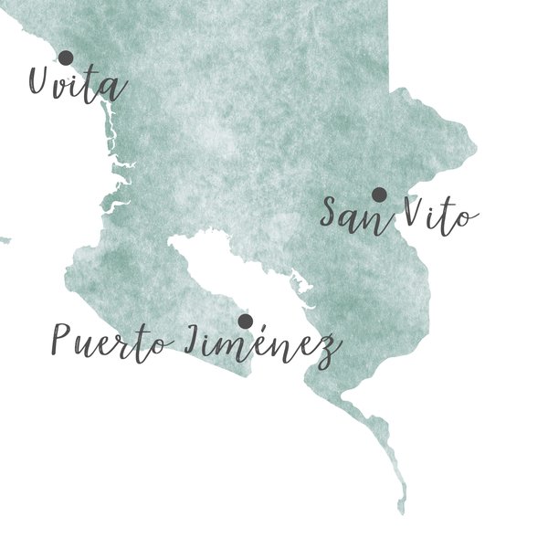 Costa Rica Map | Watercolor Map | Digital Print