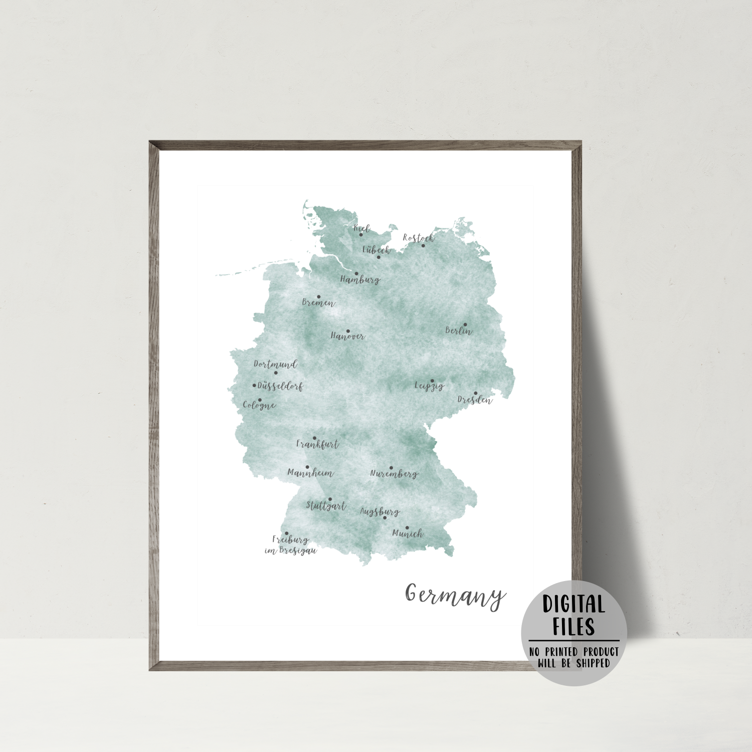 Germany Map | Watercolor Map | Digital Print