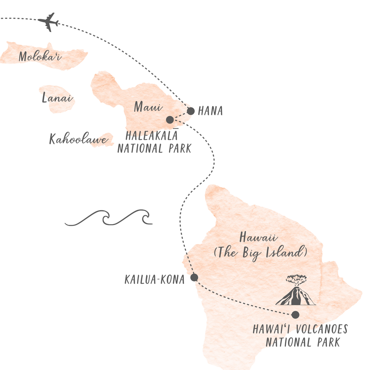 Personalized Travel Map | Hawaii Travel Map | Hawaii Honeymoon Map ...