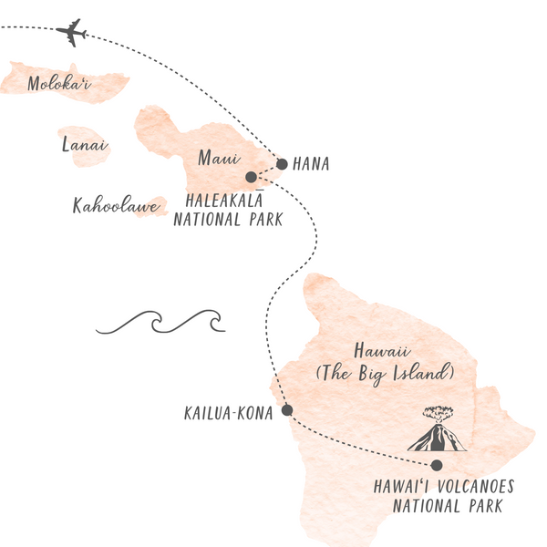 Personalized Travel Map | Hawaii Travel Map | Hawaii Honeymoon Map