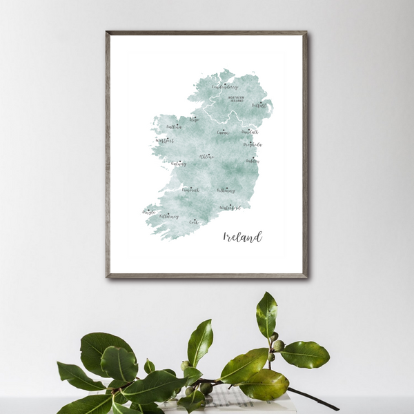 Ireland Map | Watercolor Map | Digital Print