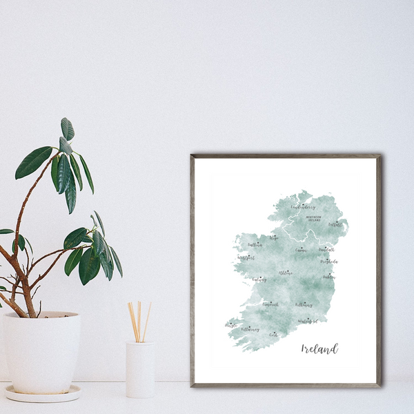 Ireland Map | Watercolor Map | Digital Print