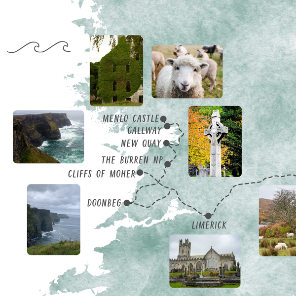 Personalize Ireland Travel Map - Your Road Trip Map - My Travel Map - Gift For Adventurer Traveler - Map With Pics