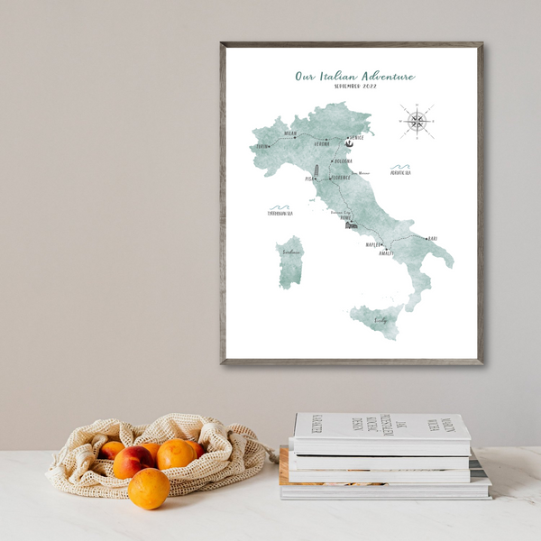 Personalized Travel Map | France Travel Map | France Road Trip Map