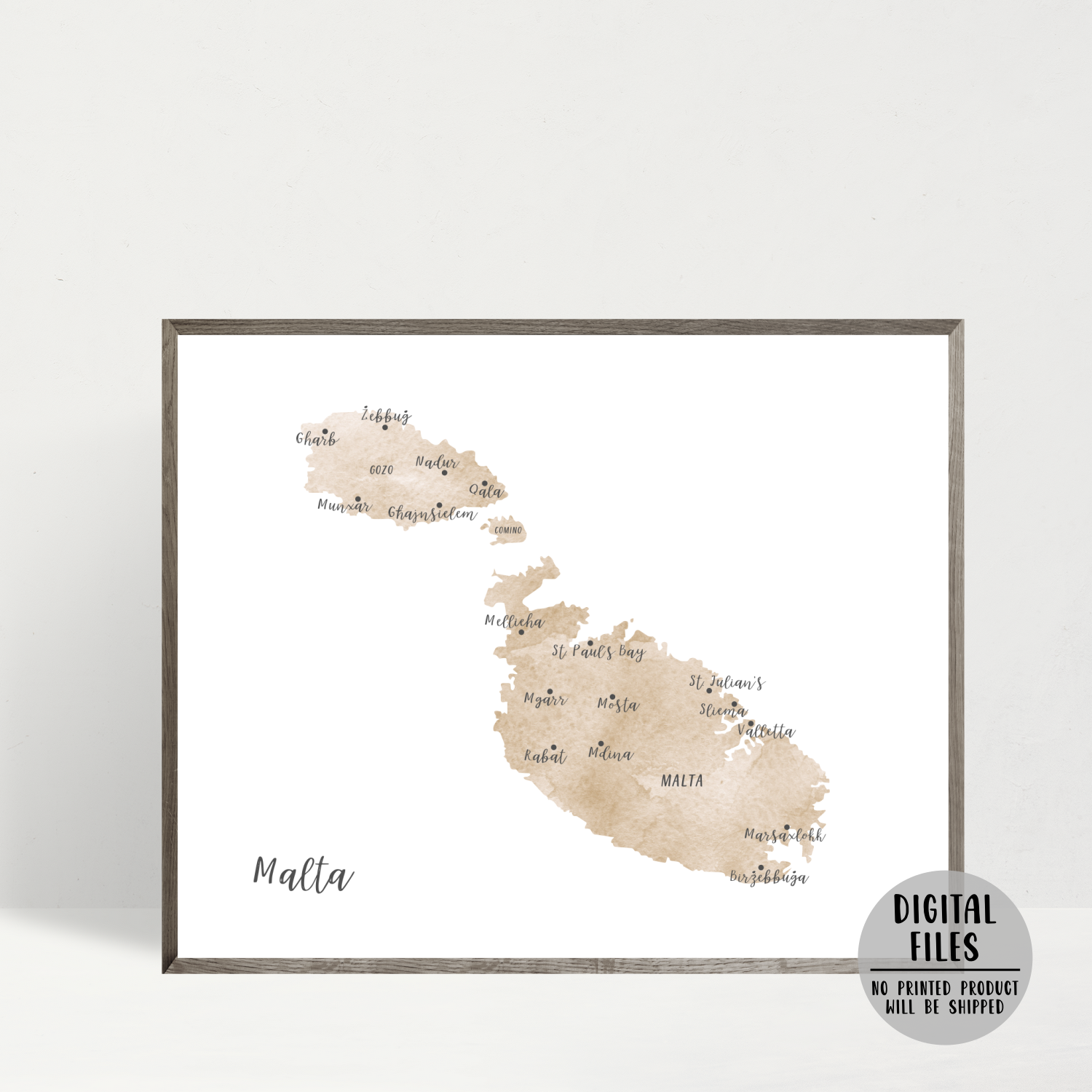 Malta Map | Watercolor Map | Digital Print