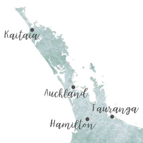 New Zealand Map | Watercolor Map | Digital Print