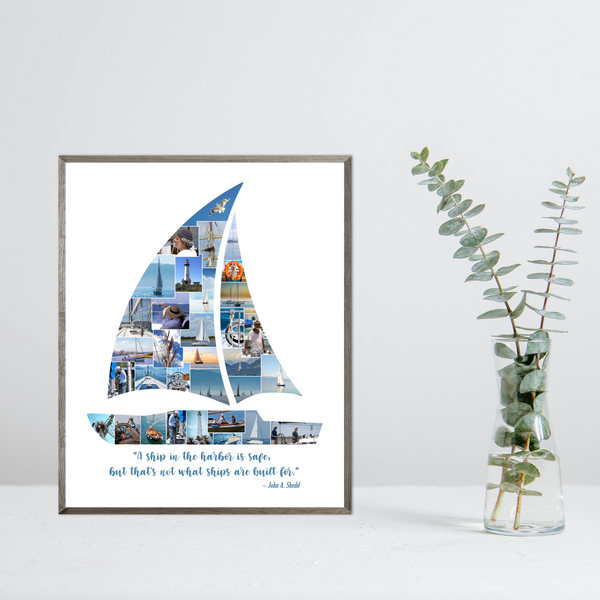 Custom Sailing Collage – Nautical-Themed Photo Collage for Sailors, Fully Personalized