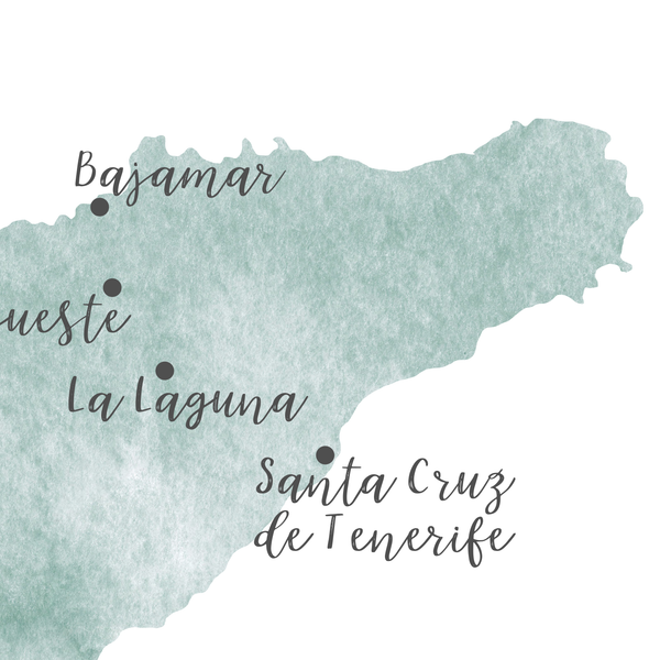 Tenerife Map | Canary Islands Map | Watercolor Map Green | Digital Print