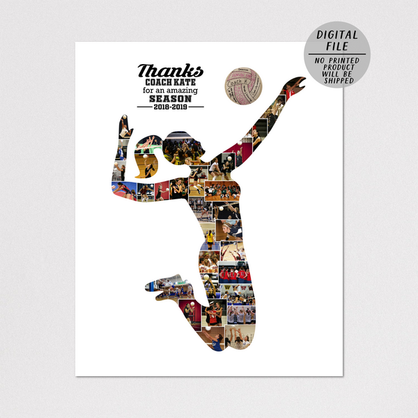 Custom Volleyball Player Collage – Unique Gift for Players and Coaches, Fully Personalized with Your Volleyball Photos-Volleyball female girl woman