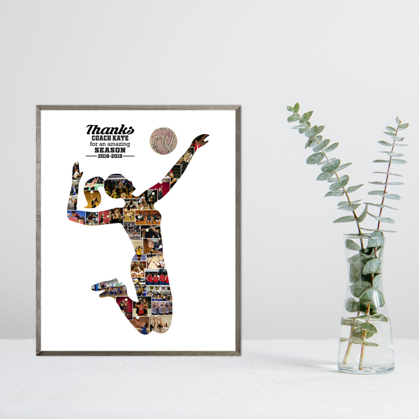 Volleyball Player Collage – Personalized Volleyball Collage for Coaches and Players, Perfect Sports Gift