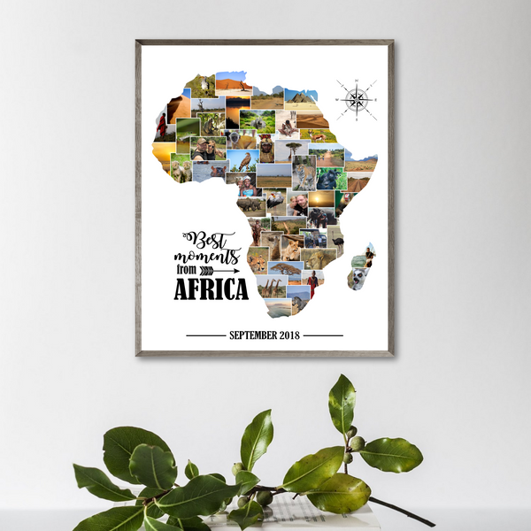 africa photo collage-map collage-personalized photo collage