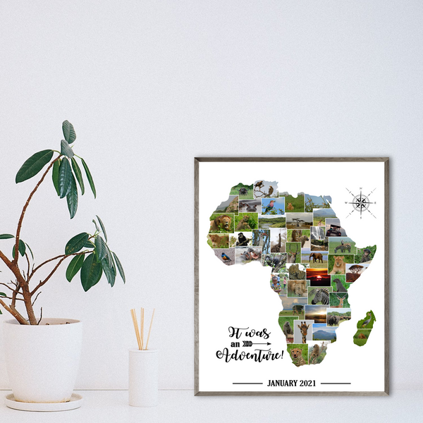 personalized map collage-travel photo collage-travel gift ideas